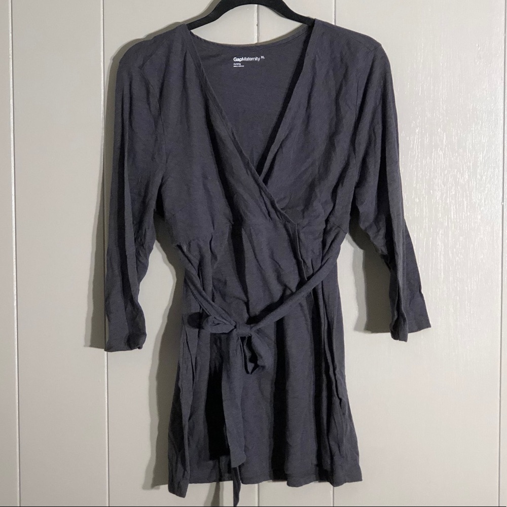 Dark gray maternity/nursing top
